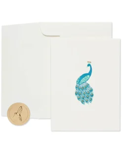 Peacock Thinking of You Blank Greeting Card