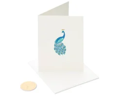 Peacock Thinking of You Blank Greeting Card