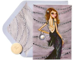 Pearl Dress Birthday Greeting Card- Designed by Bella Pilar