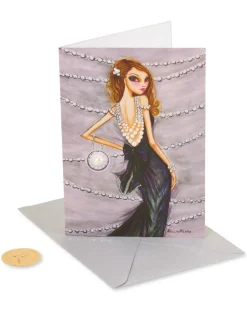 Pearl Dress Birthday Greeting Card- Designed by Bella Pilar