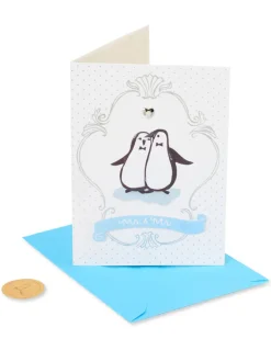 Penguins With Bowties Wedding Greeting Card for Groom
