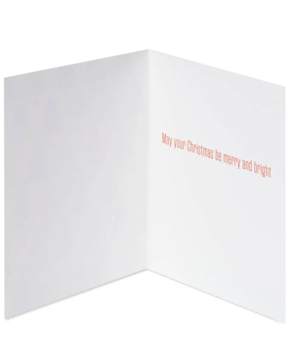 Pine Trees with Santa Holiday Christmas Boxed Cards – Glitter, 20-Count