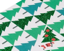 Pine Trees with Santa Holiday Christmas Boxed Cards – Glitter, 20-Count