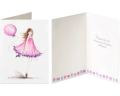 Pink Balloons Birthday Greeting Card Bundle, 2-Count- Designed by Bella Pilar