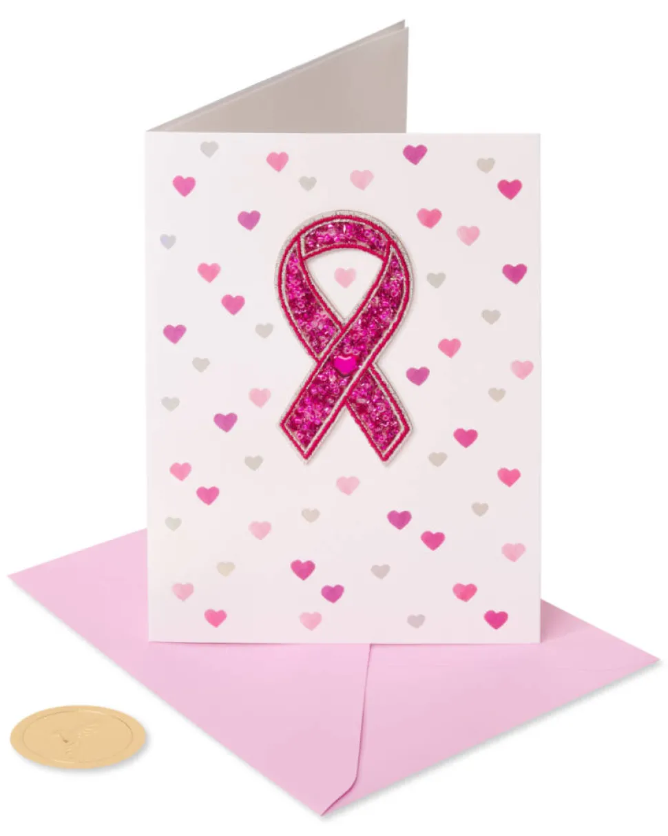 Pink Breast Cancer Awareness Ribbon Blank Thinking of You Greeting Card – BCRF Partnership