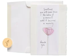 Pink Flower Thank You Greeting Card