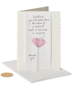Pink Flower Thank You Greeting Card