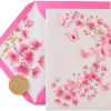 Pink Glitter Butterflies Blank Greeting Card