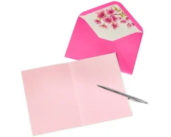 Pink Glitter Butterflies Blank Greeting Card