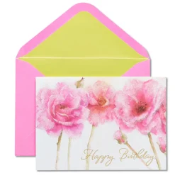 Pink Roses Birthday Greeting Card