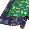 Playful Cats, Cars and Trees Holiday Wrapping Paper Rolls, 2 Rolls