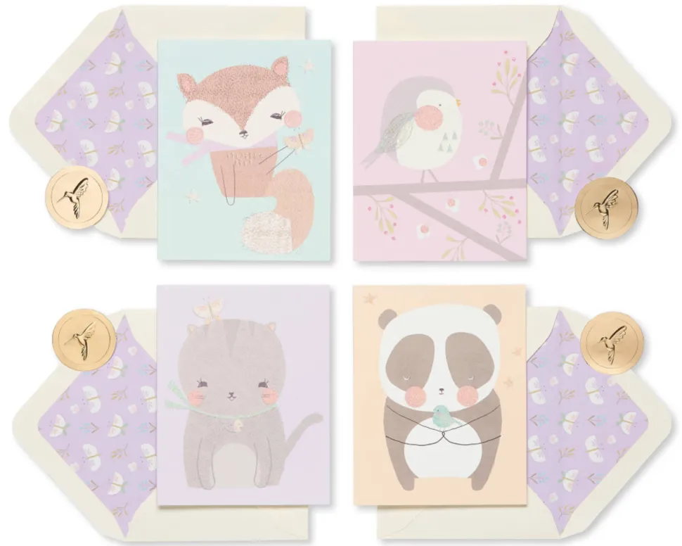 Playful Critters Boxed Blank Note Cards, 20-Count