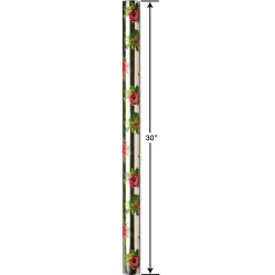 Poinsettias, Christmas Tidings, Red + Gold Trees Holiday Wrapping Paper Rolls, 3 Rolls
