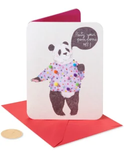 Pom Pom Panda Funny Birthday Greeting Card