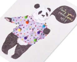 Pom Pom Panda Funny Birthday Greeting Card