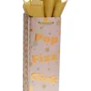 Pop Fizz Clink Beverage Gift Bag with Gold Linen Tissue Paper, 1 Gift Bag and 4 Sheets of Tissue Paper