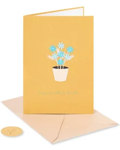 Pot of Daisies Thank You Greeting Card
