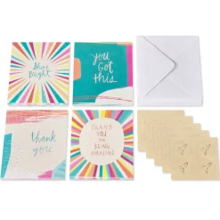 Power Affirmations Blank Encouragement Note Cards with Envelopes, 20-Count