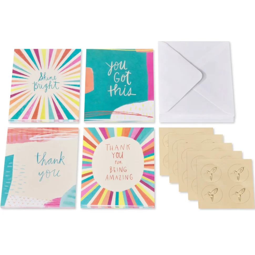 Power Affirmations Blank Encouragement Note Cards with Envelopes, 20-Count