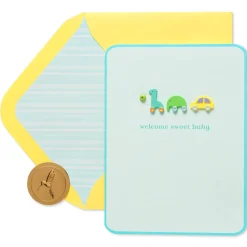 Pull-Toy Animals New Baby Greeting Card