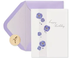 Purple Floral Birthday Greeting Card