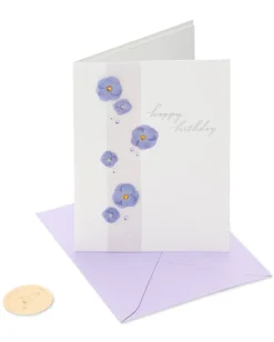 Purple Floral Birthday Greeting Card