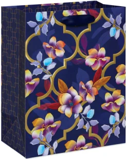 Purple Floral Large Gift Bag, 1 Bag