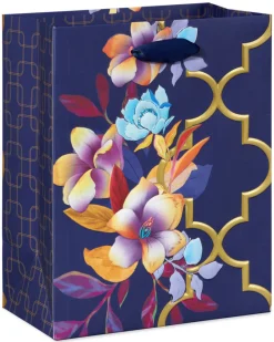 Purple Floral Medium Gift Bag, 1 Bag