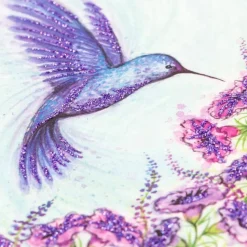 Purple Hummingbird Boxed Cards and Envelopes, 14-Count- Designed by Bella Pilar
