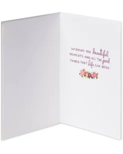 Purple Ombre Floral Cake Birthday Greeting Card