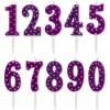 Purple Polka Dots Number Birthday Candles Pack, 10-Count