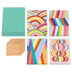 Rainbow 20-Count Blank Thank You Greeting Cards with Envelopes
