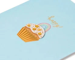 Rainbow Cupcake Birthday Greeting Card