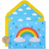 Rainbow Handmade Boxed Blank Note Cards with Glitter, 8-Count
