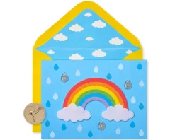 Rainbow Handmade Boxed Blank Note Cards with Glitter, 8-Count