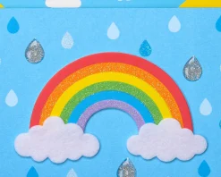 Rainbow Handmade Boxed Blank Note Cards with Glitter, 8-Count