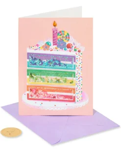 Rainbow Sprinkles and Glitter Birthday Greeting Card