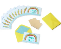 Rainbow Thank You Boxed Blank Note Cards and Envelopes, 12-Count