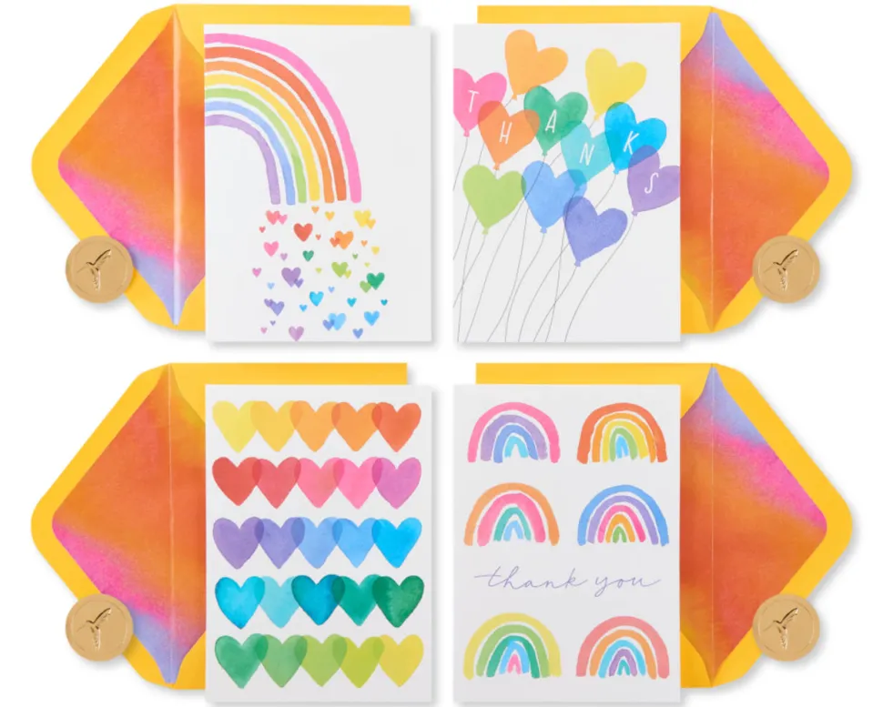 Rainbows and Hearts Boxed Blank Note Cards with Envelopes, 20-Count