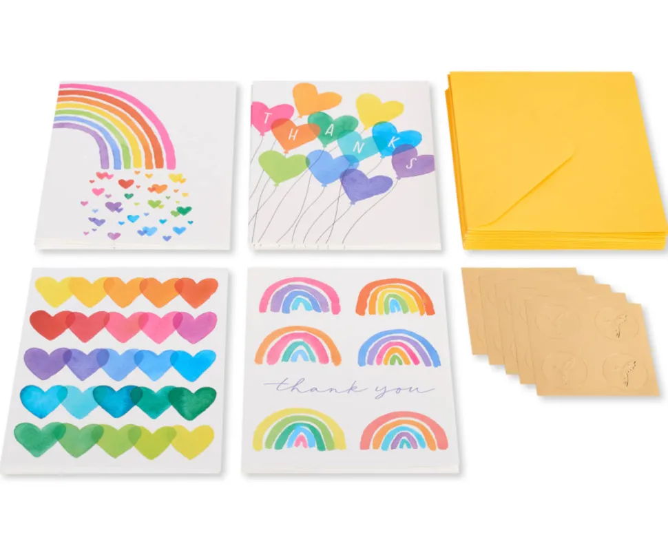 Rainbows and Hearts Boxed Blank Note Cards with Envelopes, 20-Count