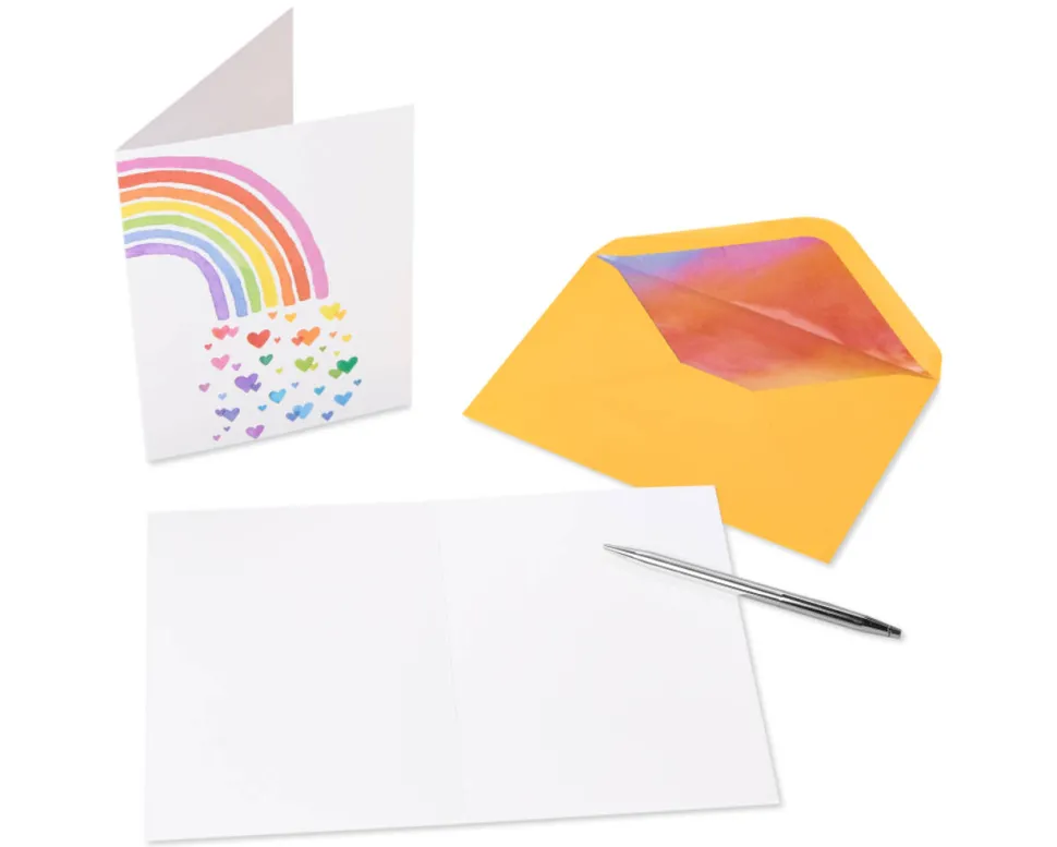Rainbows and Hearts Boxed Blank Note Cards with Envelopes, 20-Count