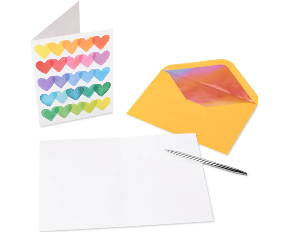 Rainbows and Hearts Boxed Blank Note Cards with Envelopes, 20-Count