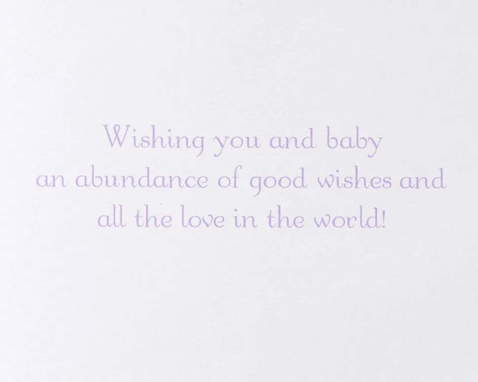 Raindrops Umbrella and Elephant Baby Shower Greeting Card