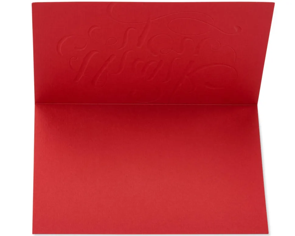 Red and Gold Thank You Holiday Boxed Cards, 12-Count