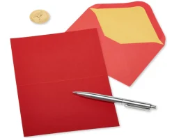 Red and Gold Thank You Holiday Boxed Cards, 12-Count