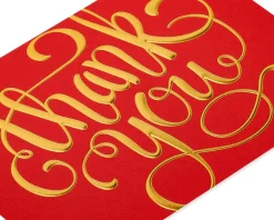 Red and Gold Thank You Holiday Boxed Cards, 12-Count