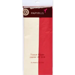 Red and White Holiday Tissue Paper, 16 Sheets
