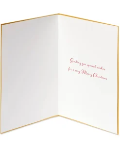 Red Glitter Holiday Ornament Christmas Cards Boxed, 8-Count