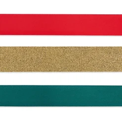 Red, Green and Gold Christmas Gift Tags, Ribbons and Bows for Gift Wrapping, 10-Count