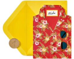 Red Hawaiian Shirt Birthday Greeting Card
